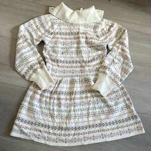 Janie and Jack Ivory Fair Isle Sweater Dress